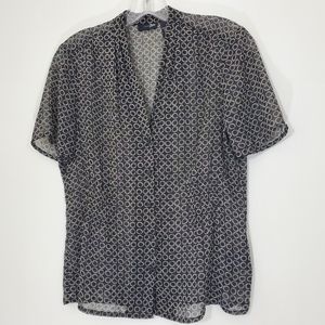 East 5th Black and White See thru Blouse, Size 4